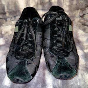 Coach Women’s Renata Fashion Sneakers Black Signature Logo Canvas 6.5 Shoe